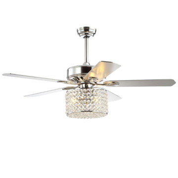Brandy 52" Crystal Prism Drum LED Ceiling Fan With Remote - JONATHAN Y
